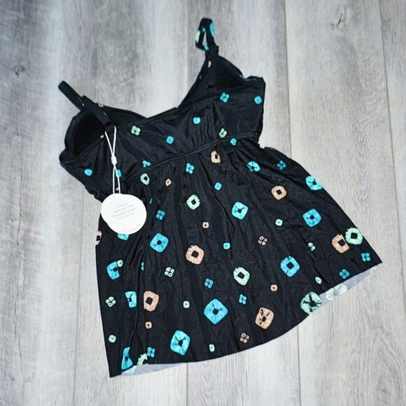 CONTOURS BY COCO REEF - Composition Printed Underwire Tankini Swim Top 32D - Picture 4 of 4